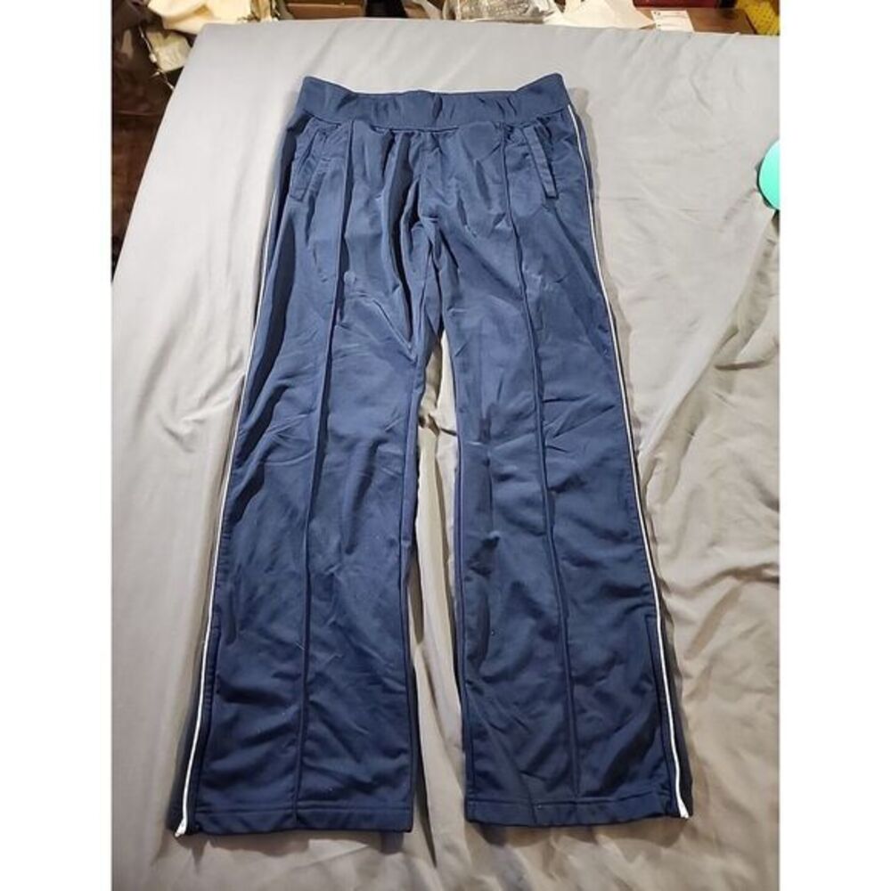 Vintage Nike Track Pants Men's XL‎ Midnight Blue Bottom Zip Legs White Piping